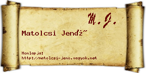 Matolcsi Jenő névjegykártya